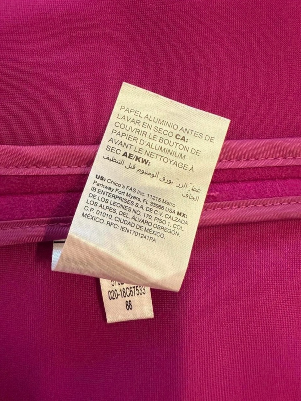 Chico's Vibrant Fuchsia Single-Button Trench Coat - Picture 8 of 8